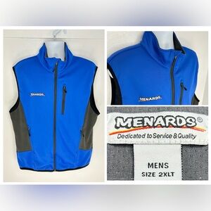 Menards Vest 2XLT Employee Work Uniform Full Zip Fleece Softshell‎ Hybrid *READ